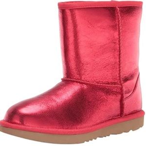 UGG Classic Samba Red Metallic Boots Sz 5 US & 6 US Youth size